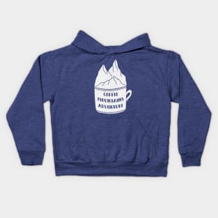 Coffee - Mountains - Adventure #white Kids Hoodie